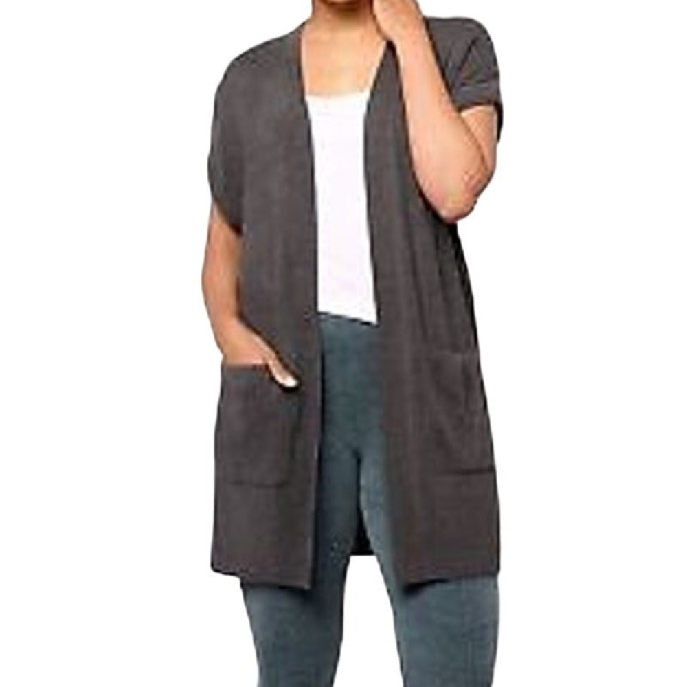 Barefoot Dreams Women's Gray CozyChic Ultra Lite Ribbed Sweater Vest Size 1X